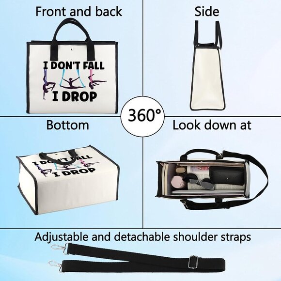 Aerialist Cosmetic Makeup Bag Aerial Yoga Gifts I Don't Fall I Drop Aerial Dance - Picture 3 of 7